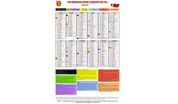 Harmonogram-zber komunálneho odpadu z domácností rok 2025 
